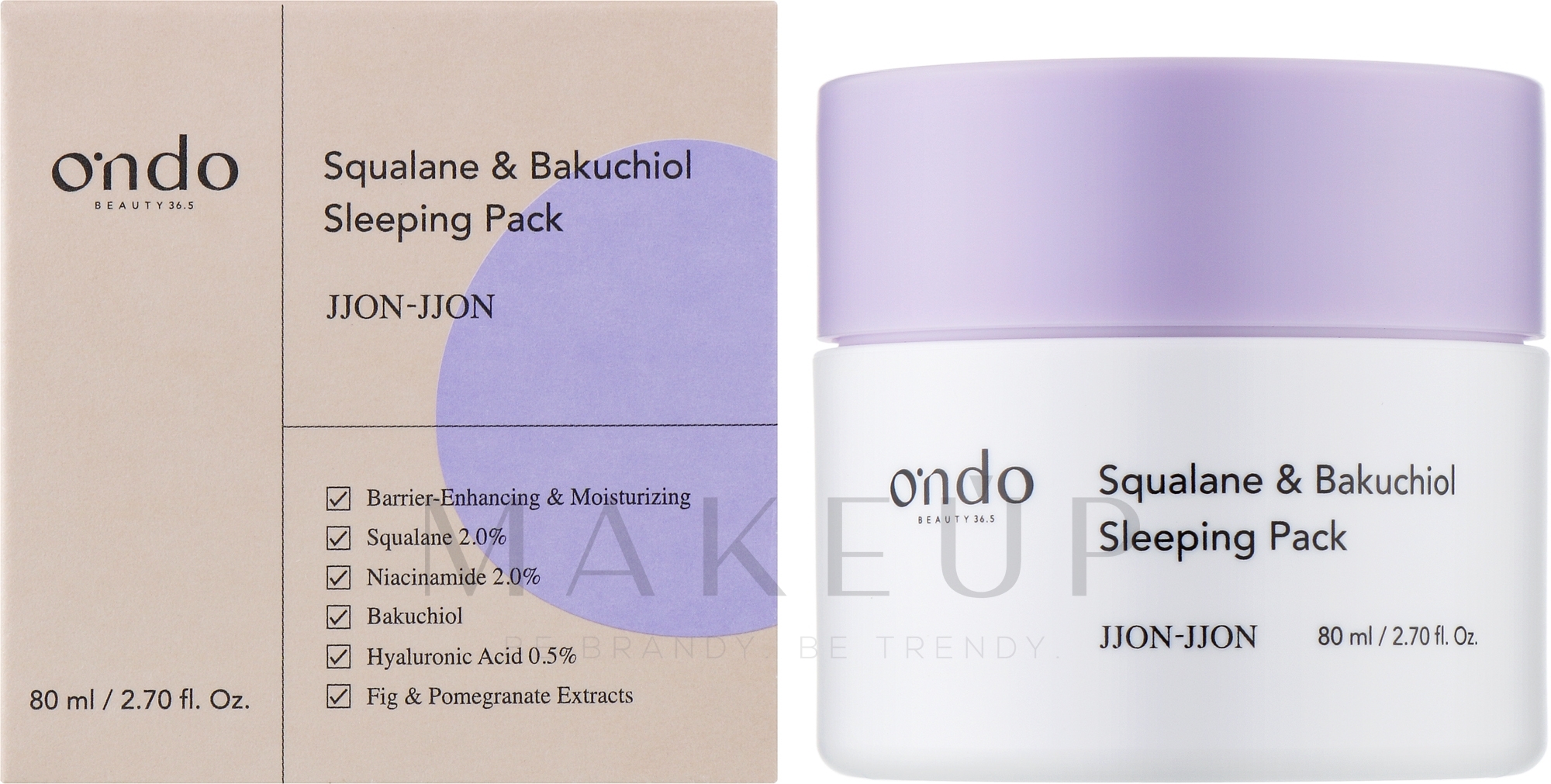 Gesichtsmaske für die Nacht mit Bacucciol und Squalan - Ondo Beauty 36.5 Squalane & Bakuchiol Sleeping Pack — Bild 80 ml