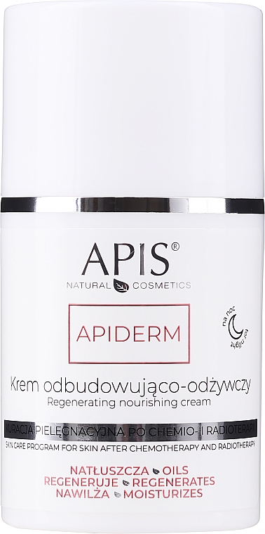 Regenerierende und pflegende Nachtcreme nach Chemotherapie und Bestrahlung - APIS Professional Apiderm — Bild N1