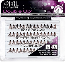 Wimpernbüschel-Set - Ardell Double Up Knot-Free Double Flares Medium Brown Free Ship — Bild N1