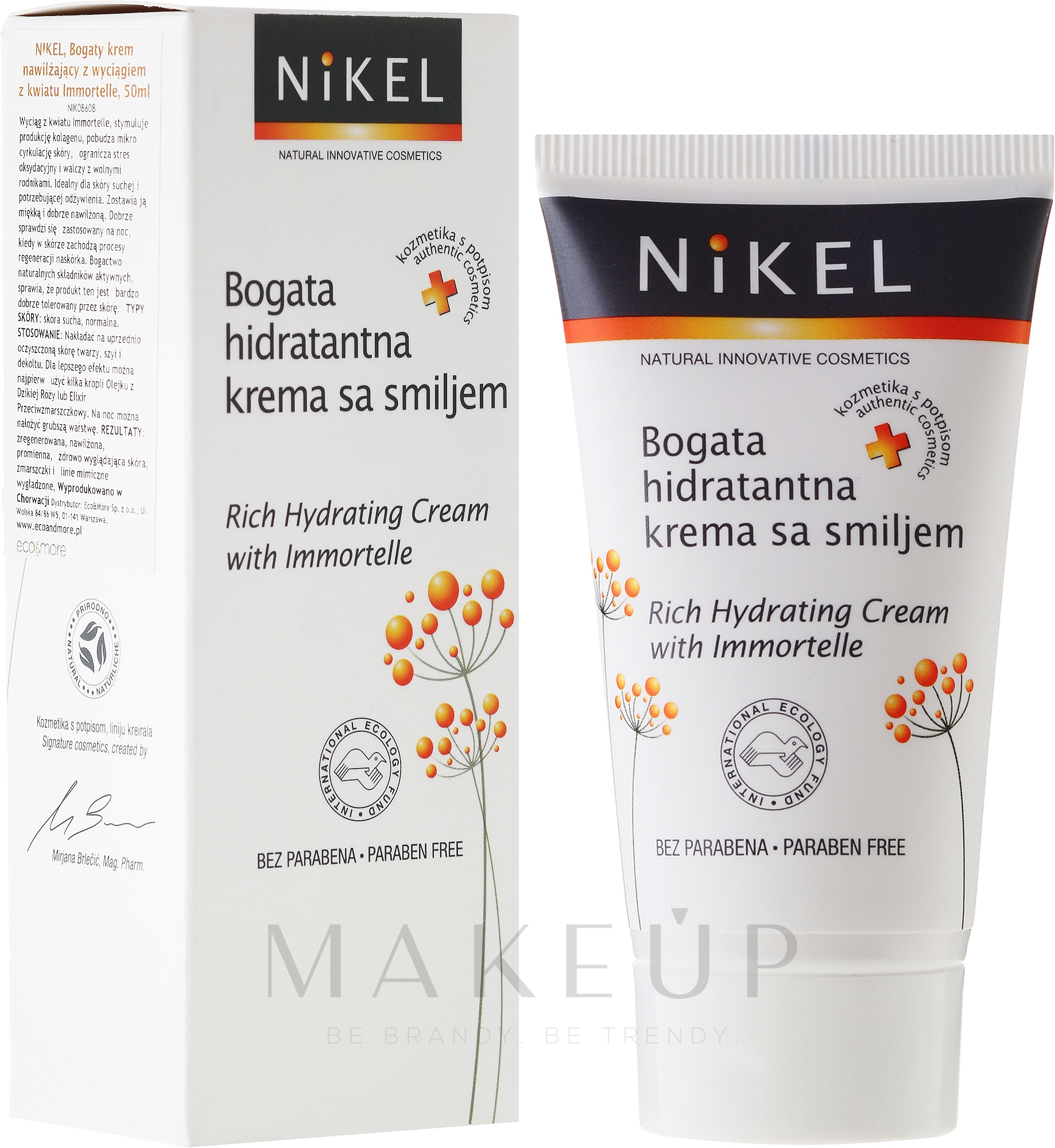 Feuchtigkeitsspendende Gesichtscreme mit Strohblume-Extrakt - Nikel Rich Hydrating Cream with Immortelle — Bild 50 ml