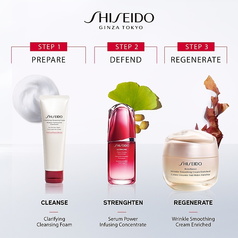 Gesichtspflegeset - Shiseido Benefiance Enriched Holiday Kit (Gesichtscreme 50ml + Reinigungsschaum 15ml + Gesichtslotion 30ml + Gesichtskonzentrat 10ml) — Bild N5