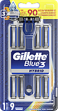 Düfte, Parfümerie und Kosmetik Rasierer mit 9 Ersatzklingen - Gillette Blue 3 Hybrid