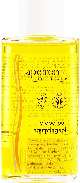 Hautpflege- und Massageöl mit Jojoba kaltgepresst - Apeiron Jojoba Oil Pure — Bild N3