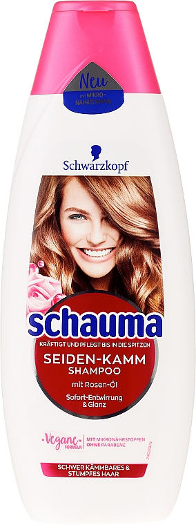Shampoo mit Rosenöl für schwer kämmbares, stumpfes Haar - Schwarzkopf Schauma Silk Comb Shampoo — Bild N1
