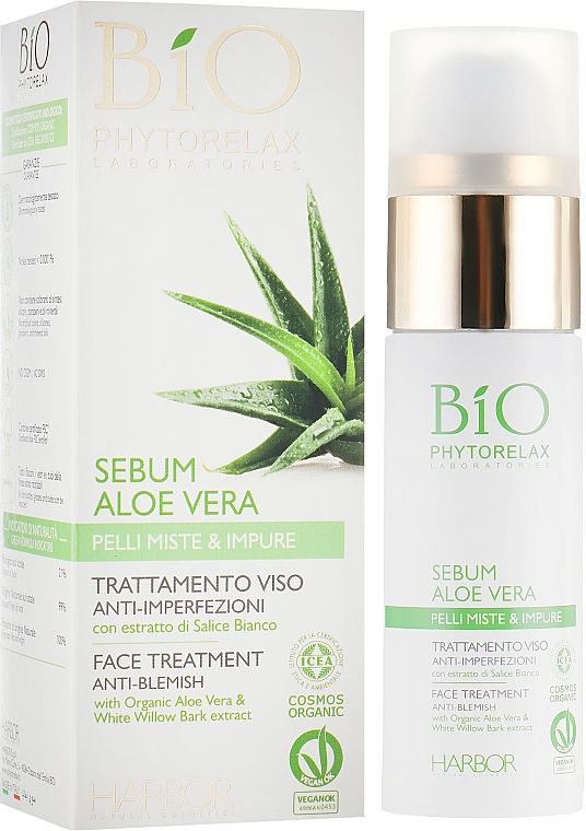 Feuchtigkeitsspendendes Gesichtsserum - Phytorelax Laboratories Sebum Aloe Vera Anti-Blemish Face Treatment — Bild N1