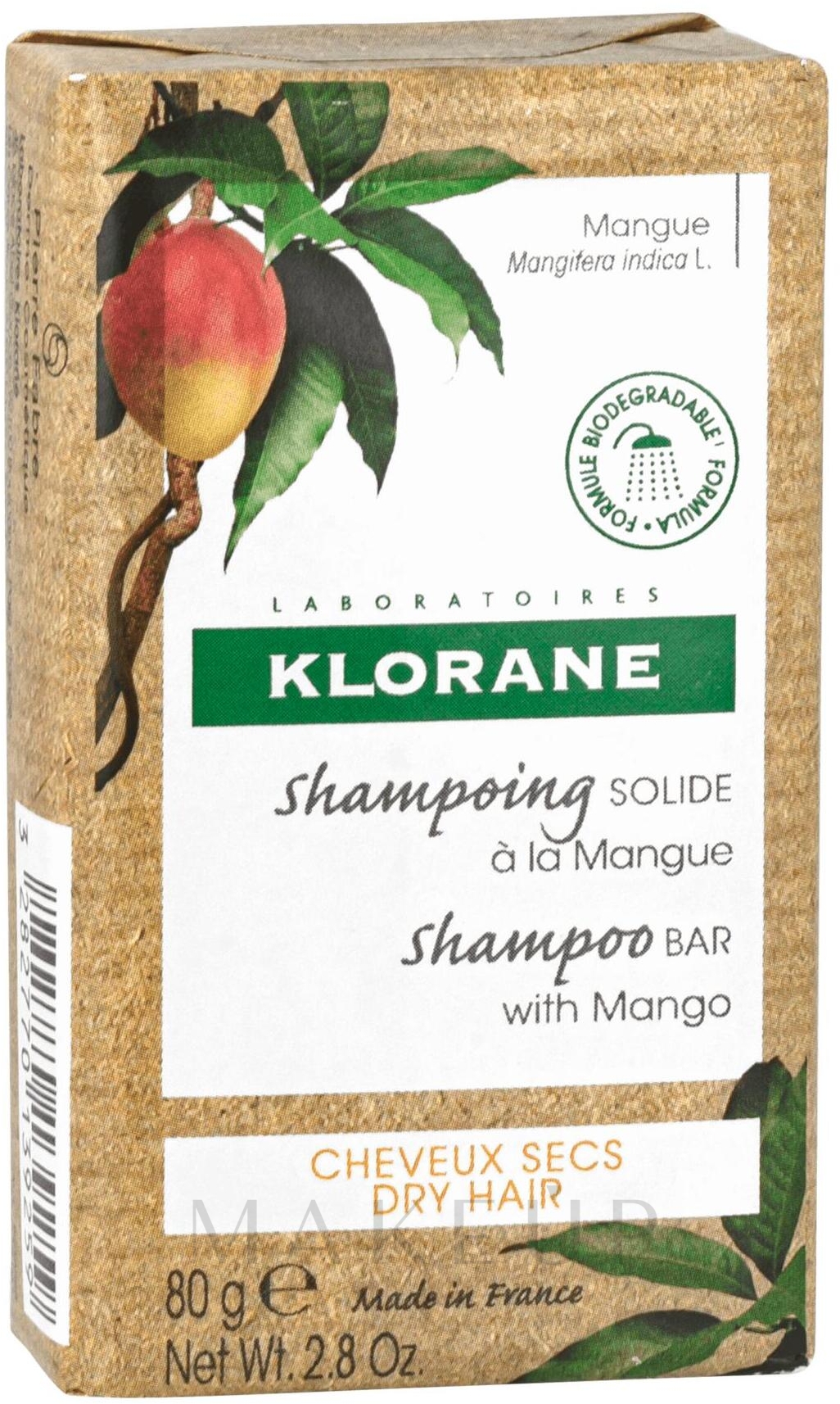 Festes Shampoo für normales Haar - Klorane Mango Solid Shampoo Bar — Bild 80 g