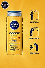 3in1 Duschgel für Körper, Gesicht und Haar - Nivea Men Boost Shower Gel — Bild N5