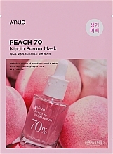 Düfte, Parfümerie und Kosmetik Tuchmaske mit aufhellender Wirkung  - Anua Peach 70 Niacin Serum Mask 