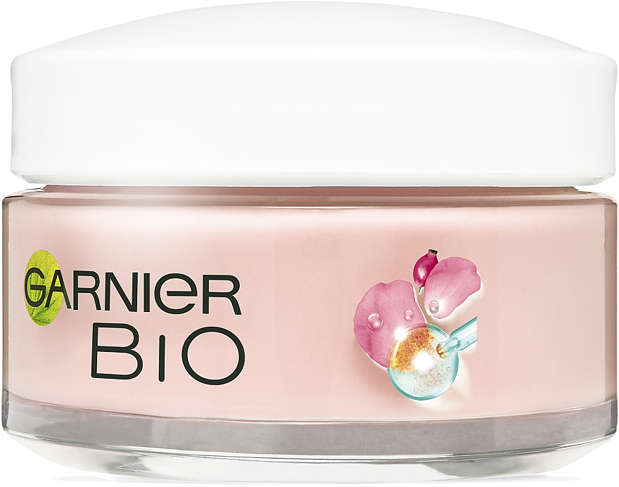 Revitalisierende und aufhellende Gesichtscreme mit Hagebuttenöl für fahle Haut - Garnier Bio Rosy Glow 3in1 Youth Cream — Bild N2