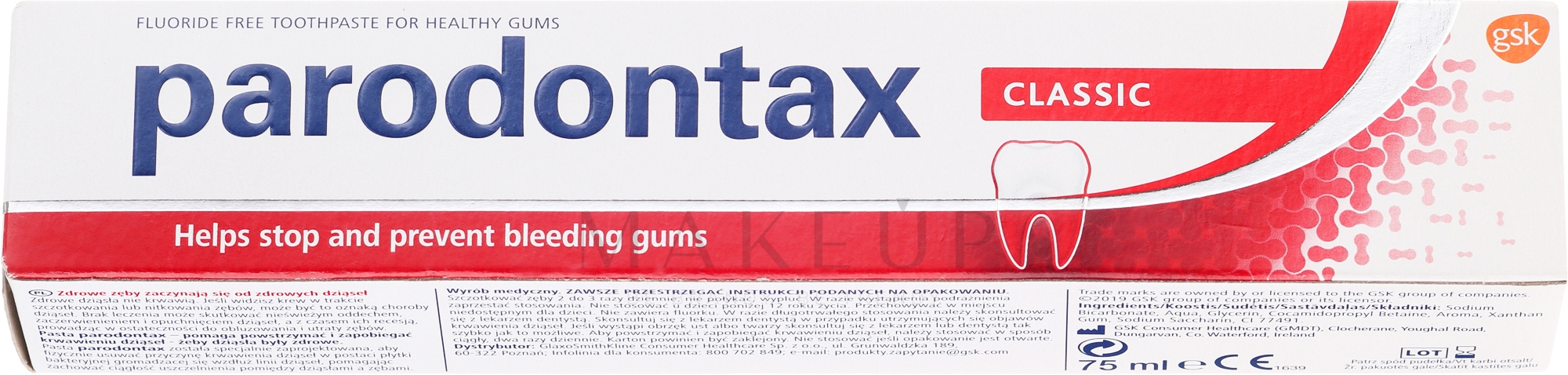 Schützende Zahnpasta gegen Zahnfleischbluten - Parodontax Classic — Bild 75 ml