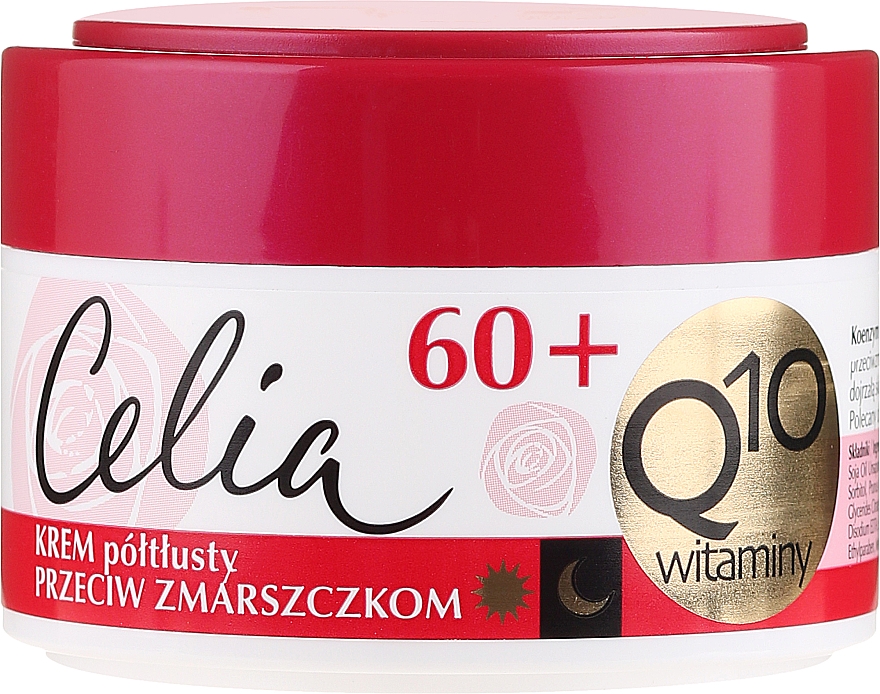 Halbfettige Anti-Falten Gesichtscreme mit Coenzym Q10 und Vitaminen 60+ - Celia Q10 Face Cream 60+