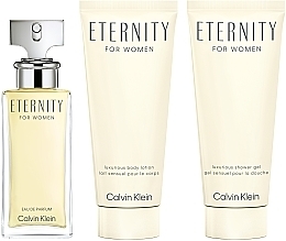 Düfte, Parfümerie und Kosmetik Calvin Klein Eternity For Women  - Duftset (Eau de Parfum 50 ml + Körperlotion 100 ml + Duschgel 100 ml) 