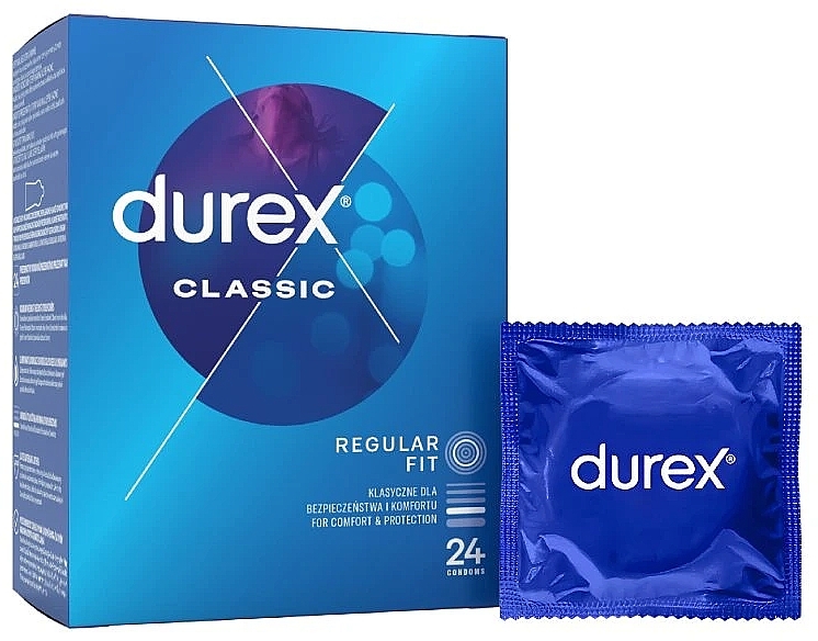 Latexkondome mit Silikongleitmittel, 24 Stück - Durex Classic Regular Fit Condoms — Bild N1