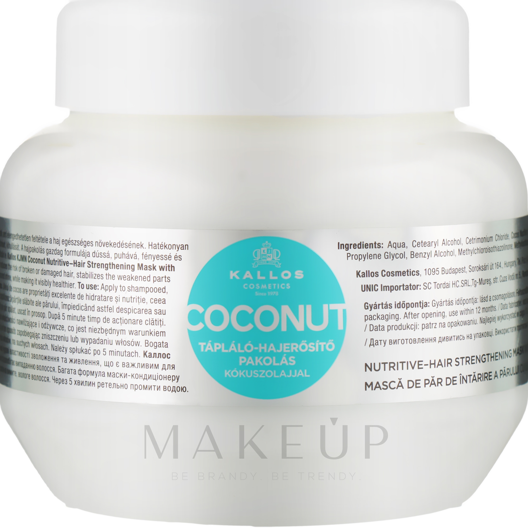 Nährende Haarmaske mit Kokosöl - Kallos Cosmetics Coconut Nutritive Hair Mask — Bild 275 ml