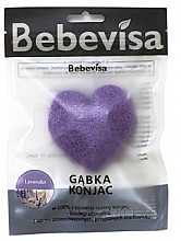 Düfte, Parfümerie und Kosmetik Peelingschwamm für Gesicht Lavendel mit Konjak-Wurzel - Bebevisa Konjac Sponge Heart