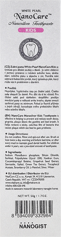 Kinderzahnpasta mit Erdbeergeschmack - VitalCare White Pearl NanoCare Kids Strawberry Toothpaste — Bild N3