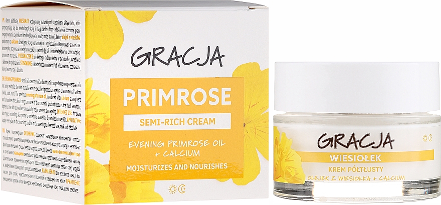 Anti-Falten Tages- und Nachtcreme mit Primelöl - Miraculum Gracja Semi-oily Cream With Evening Primrose