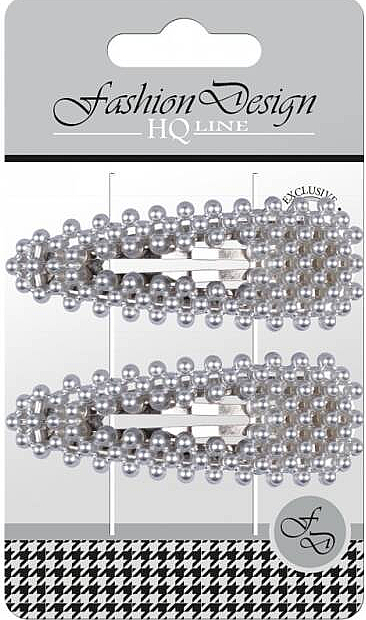 Automatische Haarspange mit silbernen Perlen 2 St. - Top Choice Fashion Design — Bild N1