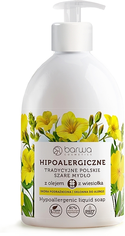 Hypoallergene traditionelle Flüssigseife mit Nachtkerzenöl - Barwa Hypoallergenic Liquid Soap — Bild N1