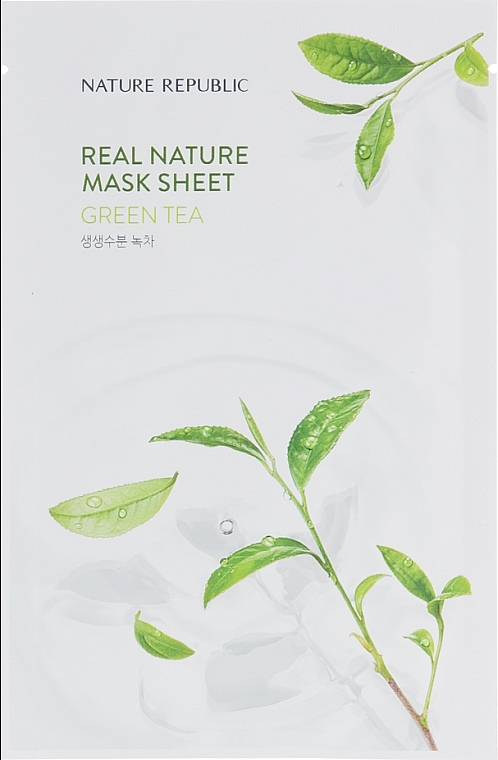 Tuchmaske für das Gesicht mit Grüntee-Extrakt - Nature Republic Real Nature Mask Sheet Green Tea — Bild N1