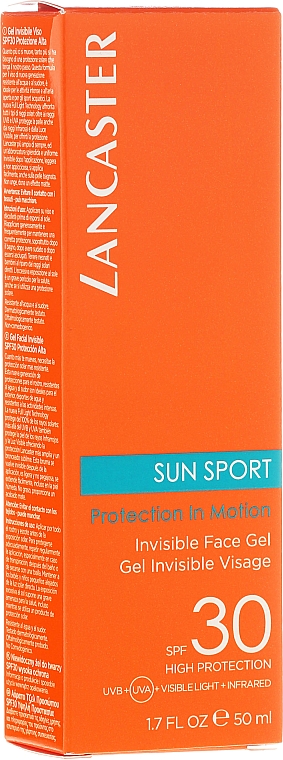 Wasserdichtes Gesichtsgel SPF 30, matt - Lancaster Sun Sport Invisible Face Gel SPF30 — Bild N1