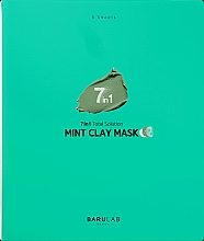 Düfte, Parfümerie und Kosmetik 7in1 Pflegende, feuchtigkeitsspendende, nährende und beruhigende Tuchmaske für das Gesicht mit Ton und Minze - Barulab 7in1 Total Solution Mint Clay Mask