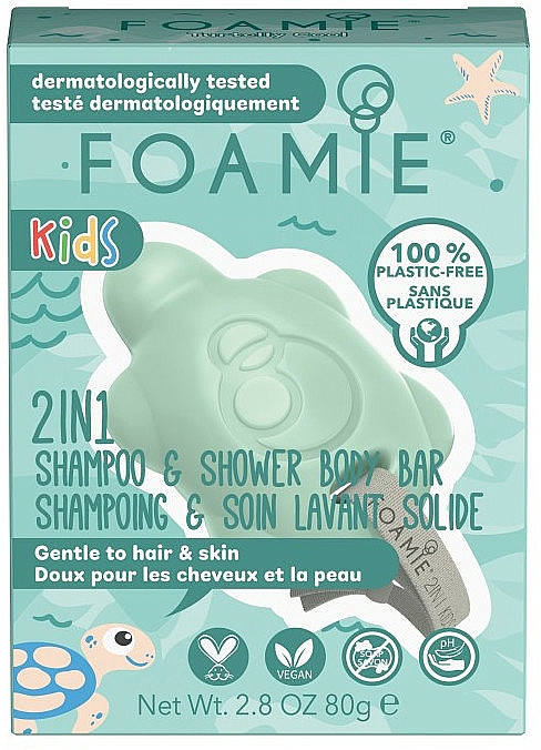 2in1 Festes Duschgel für Kinder mit Mango und Kokos - Foamie 2 in 1 Shower Body Bar for Kids Mango & Coconut — Bild N1