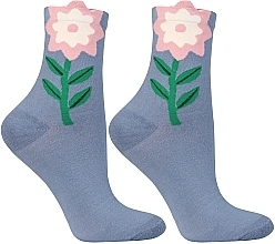 Damensocken mit Blume CSL200-923 blau - Moraj — Bild N1