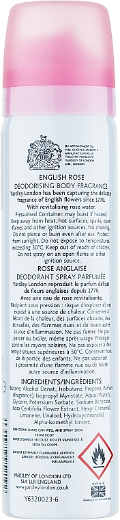 Parfümiertes Körperspray - Yardley London English Rose Refreshing Body Spray — Bild N4
