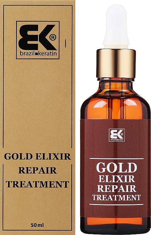 Haarelixier - Brazil Keratin Gold Elixir Repair Treatment (mit Pipette)  — Bild N1
