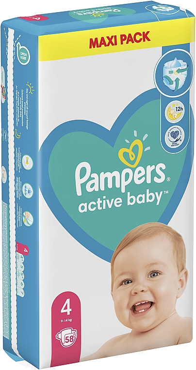 Windeln Pampers Active Baby 4 (9-14 kg) 58 St. - Pampers — Bild N3