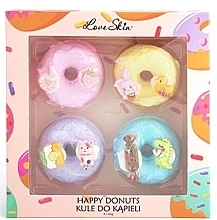Düfte, Parfümerie und Kosmetik Badebomben-Set - Love Skin Happy Donuts (Badebomben 4x60g) 