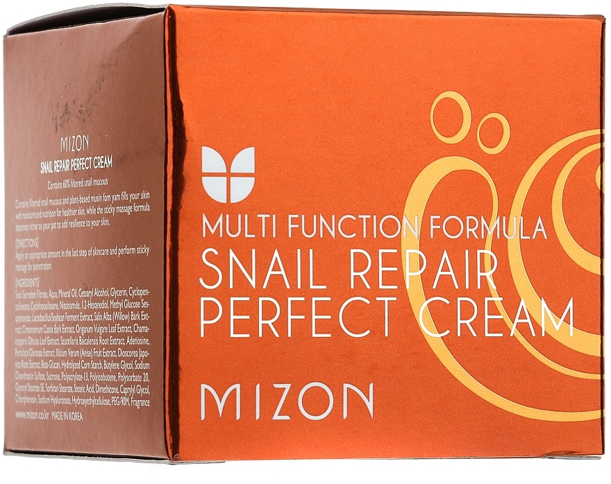 Reparierende und feuchtigkeitsspendende Gesichtscreme für trockene Haut mit Schneckenextrakt - Mizon Snail Repair Perfect Cream — Bild N2