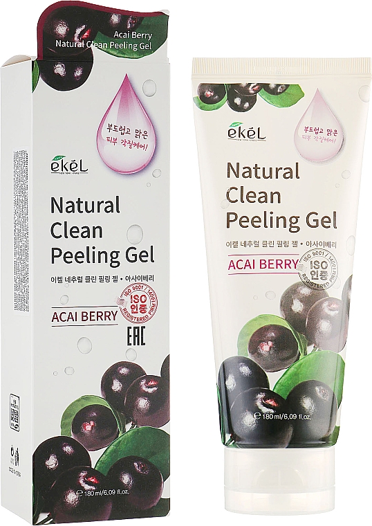 Gesichtspeelinggel mit Acai-Beere - Ekel Acai Berry Natural Clean Peeling Gel — Bild N1