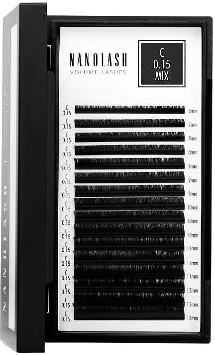 Falsche Wimpern C 0.15 (6-13 mm) mix - Nanolash Volume Lashes — Bild N2