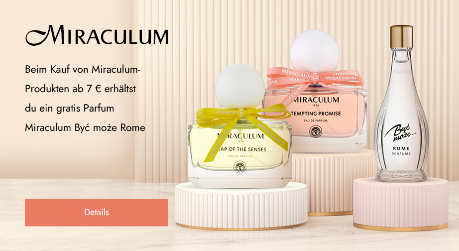 Beim Kauf von Miraculum-Produkten ab 7 € erhältst du ein gratis Parfum Miraculum Być może Rome