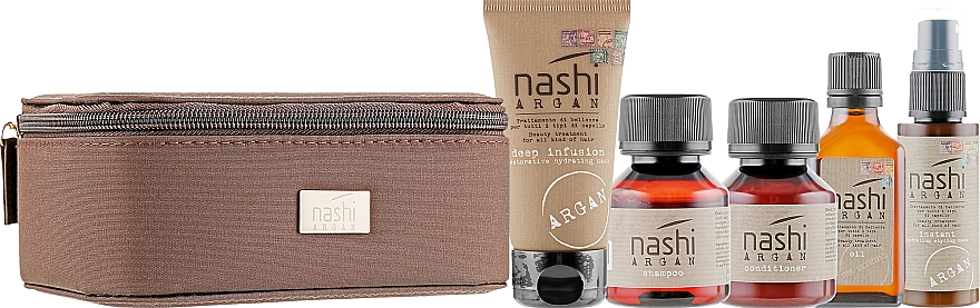 Reiseset - Nashi Argan All-In (shm/50ml + cond/50ml + oil/30ml + mask/40ml + mask/50ml) — Bild N2