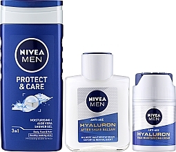 Set - Nivea Men Hyaluronic Anti-Age Essentials Kit (sh/gel/250ml + ash/balm/100ml + cr/50ml + pouch) — Bild N3