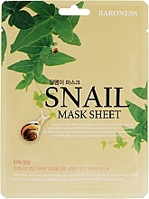 GESCHENK! Tuchmaske für das Gesicht mit Schneckenschleim - Beauadd Baroness Mask Sheet Snail — Bild N1