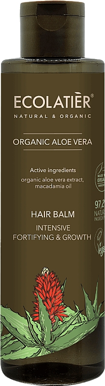 Intensiv stärkende Haarspülung zum Wachstum mit Bio Aloe Vera und Macadamiaöl - Ecolatier Organic Aloe Vera Hair Balm