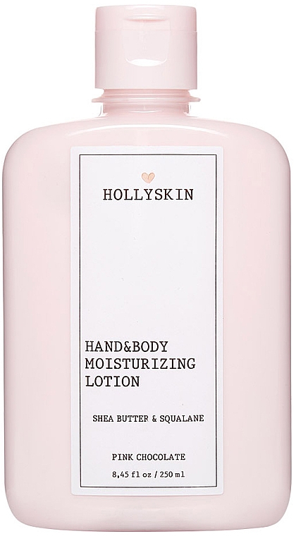 Beruhigende und feuchtigkeitsspendende Hand- und Körperlotion mit Sheabutter und Squalan - Hollyskin Perfect Pink Chocolate Hand & Body Moisturizing Lotion Shea Butter & Squalane — Bild N1