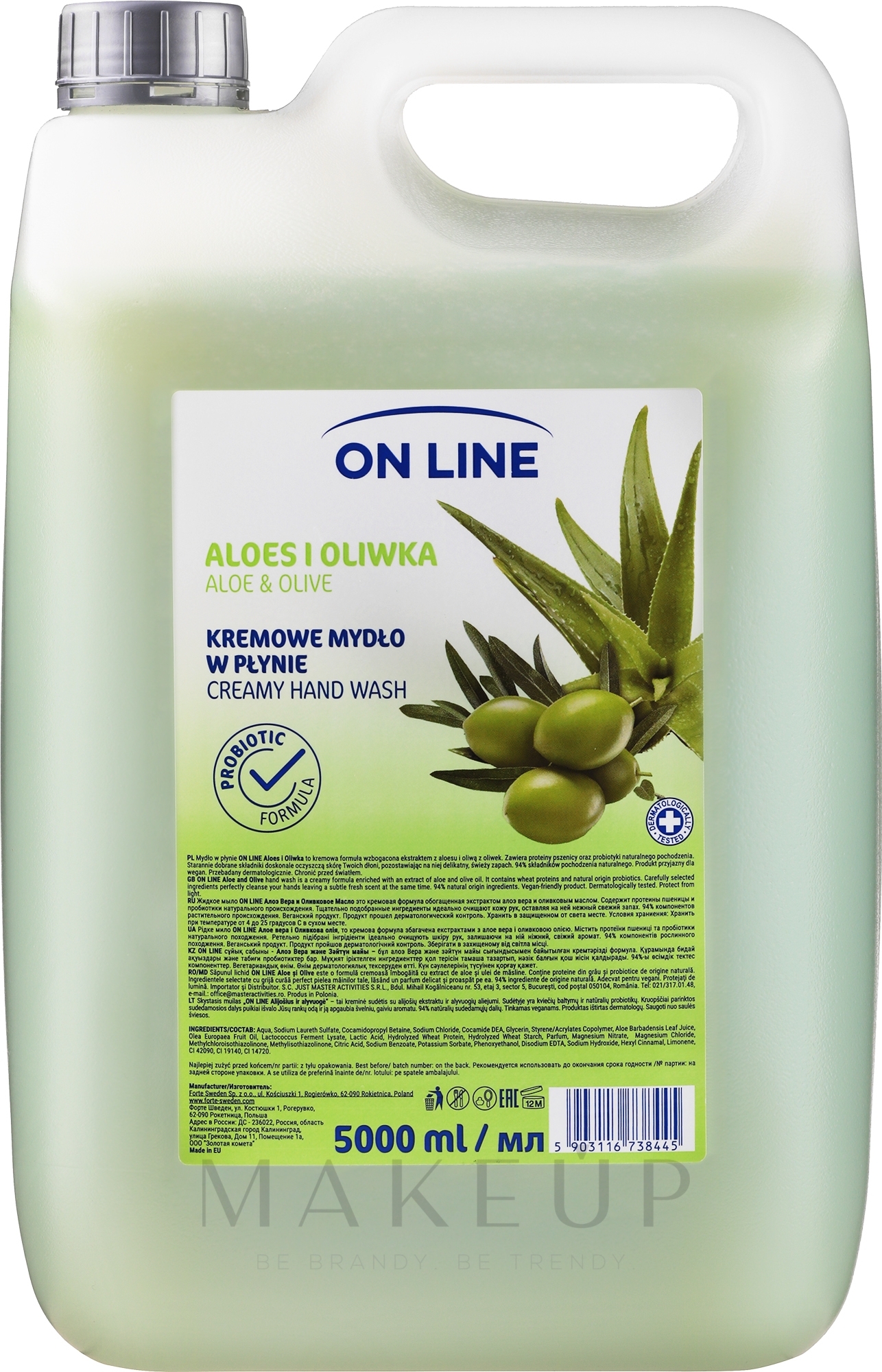 Flüssige Handseife mit Aloe Vera und Oliven - On Line Aloe & Olive Liquid Soap — Bild 5000 ml