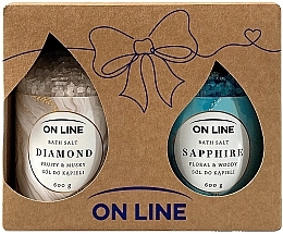 Düfte, Parfümerie und Kosmetik Körperpflegeset - On Line Bath Salt Set Diamond + Sapphire (Badesalz 2x600g)