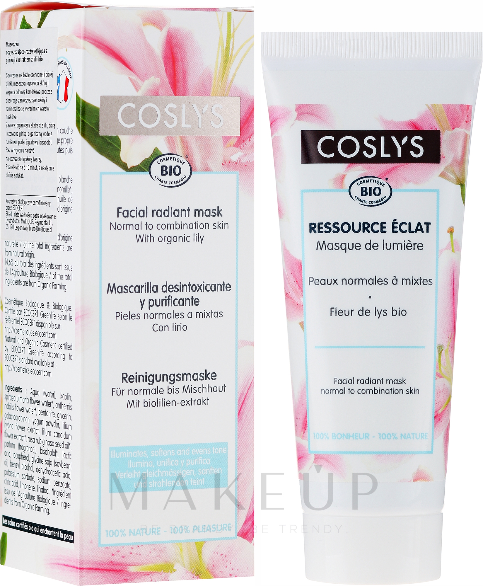 Gesichtsmaske für strahlende Haut mit Lilienextrakt - Coslys Facial Care Radiant Mask With Lily Extract — Bild 75 ml