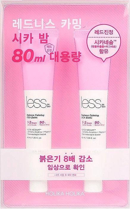 Abschminkpad-Set - Holika Holika Less On Skin Redness Calming Cica Balm Special Edition (balm/2x40ml) — Bild N1