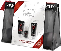 Düfte, Parfümerie und Kosmetik Körperpflegeset - Vichy Homme Structure Force (Lotion 50ml + Deo Roll-on 50ml + Duschgel 200ml + Kosmetiktasche)