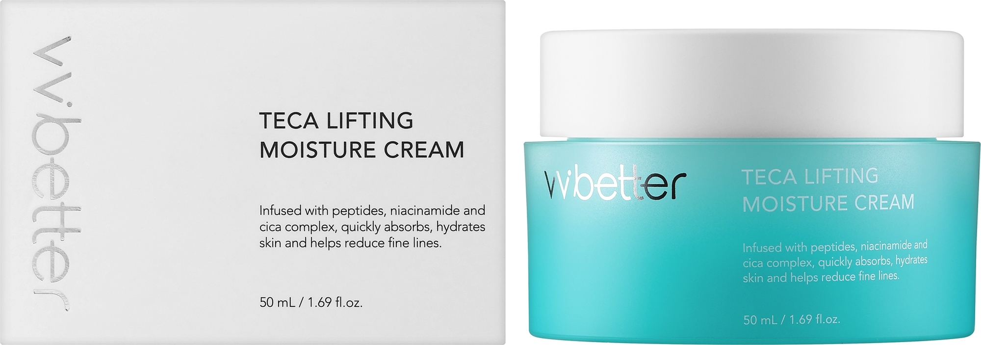 Feuchtigkeitsspendende Gesichtscreme mit Peptiden - Vvbetter Teca Lifting Moisture Cream — Bild 50 ml