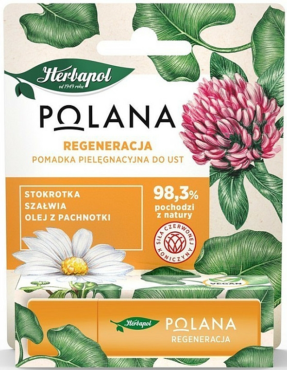 Regenerierender Lippenbalsam mit Gänseblümchen, Salbei und Perillaöl - Polana — Bild N1