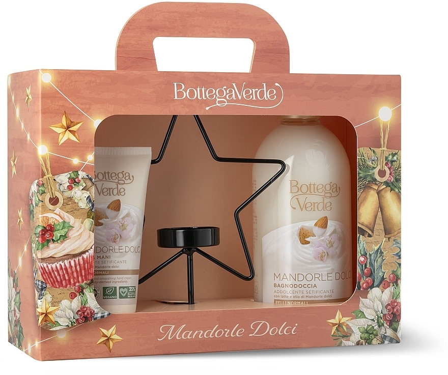 Set - Bottega Verde Mandorle Dolci (sh/gel/400ml + h/cr/75ml + candle/holder) — Bild N2