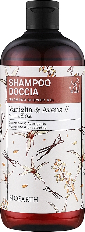 Shampoo-Duschgel Vanille und Hafer - Bioearth Family Vanilla & Oat Shampoo Shower Gel  — Bild N2